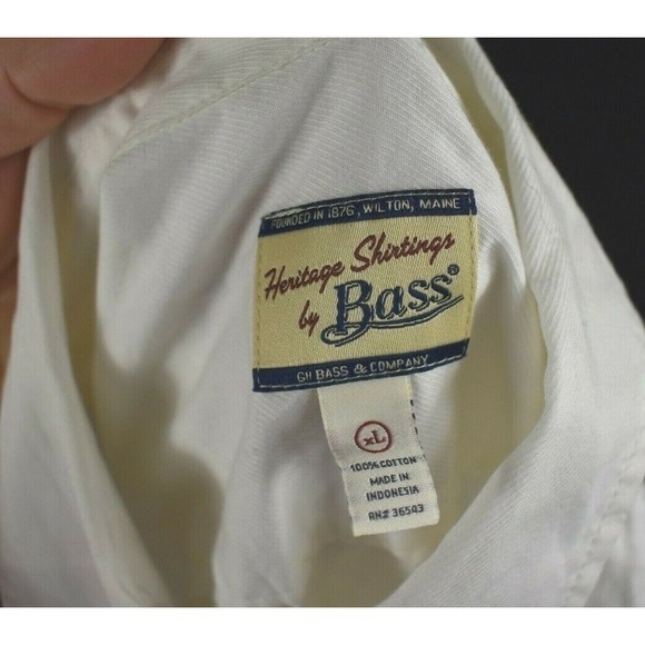 HERITAGE SHIRTINGS by Bass Womens White long sleeve button ruffle shirt - VTG XL - Picture 5 of 5